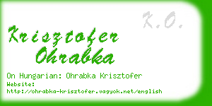 krisztofer ohrabka business card